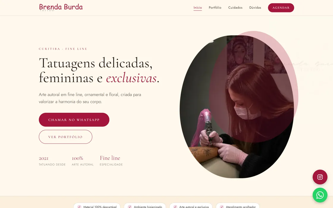 Site de Brenda Burda feito pelo Guilherme